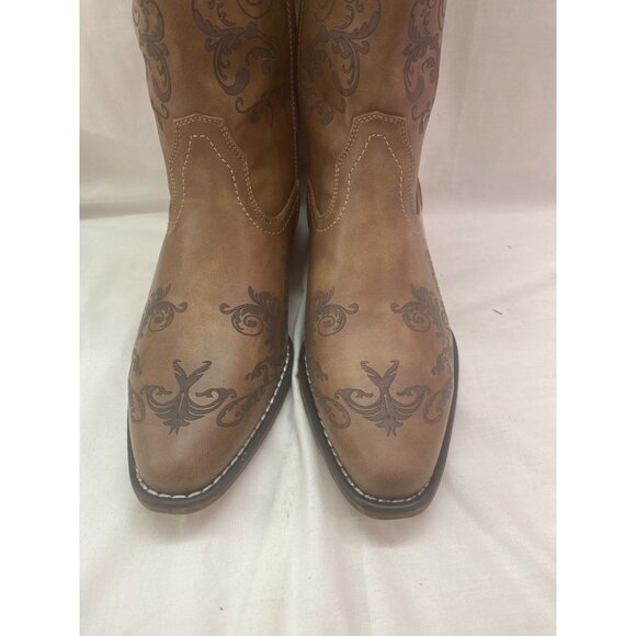 Dream Pairs Women's 9 Cowboy Cowgirl Western Ankle Booties Low Chunky Heel - Picture 4 of 8